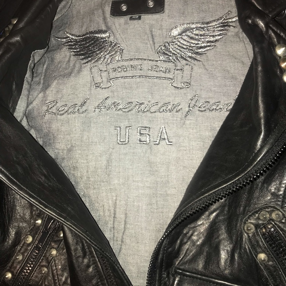 Robins jeans leather studded vest